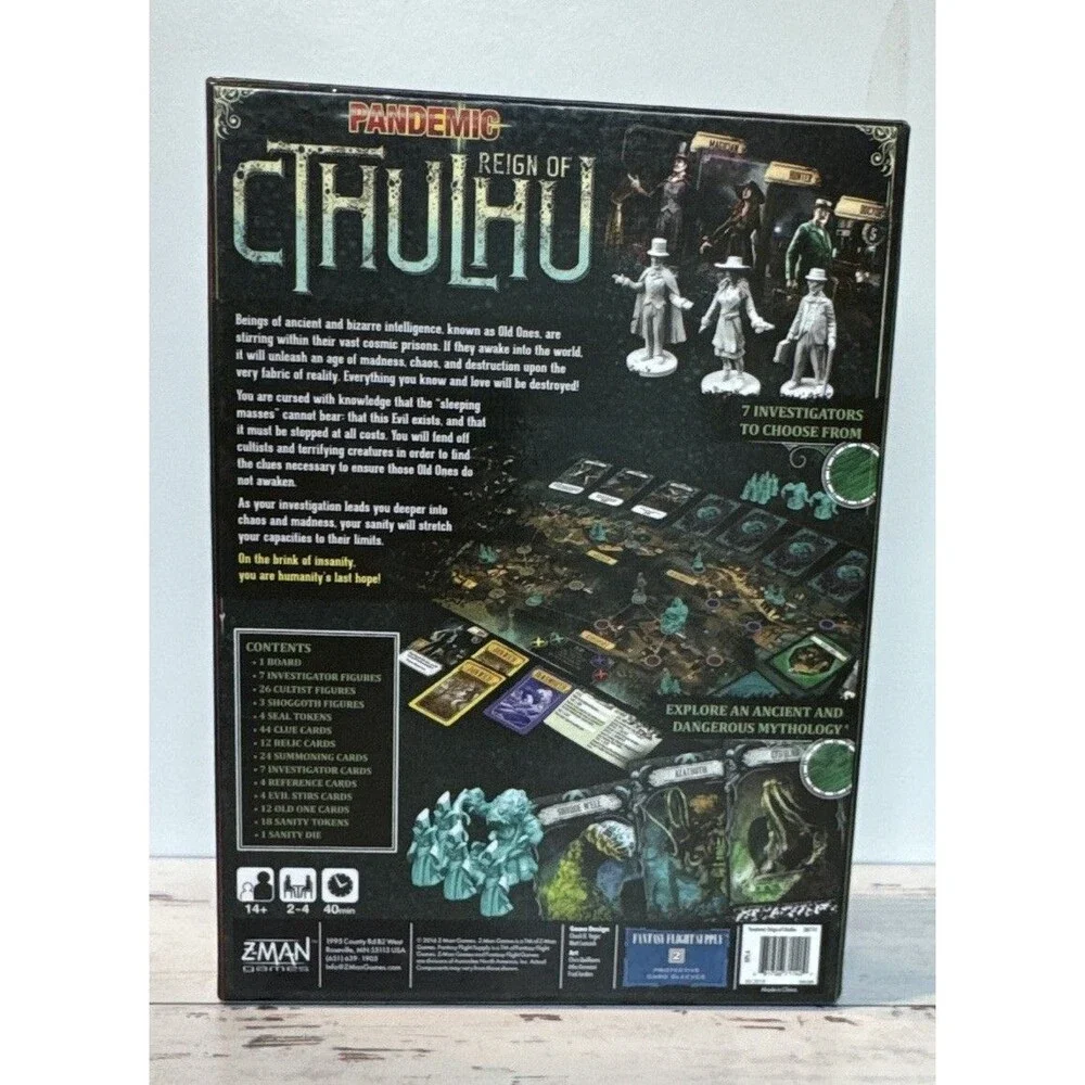 Z-Man Games Pandemic: Reign of Cthulhu Board Game 2-4P Ages 14+ 2016 Award